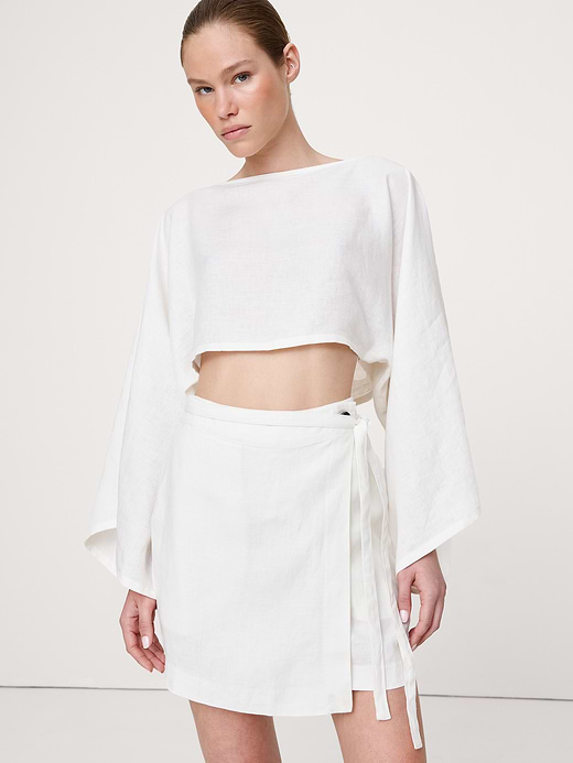 Banana Republic Linen Wrap Mini Skirt — photo 1