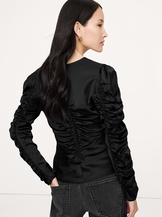 Banana Republic Stretch-Satin Ruched Top — photo 3
