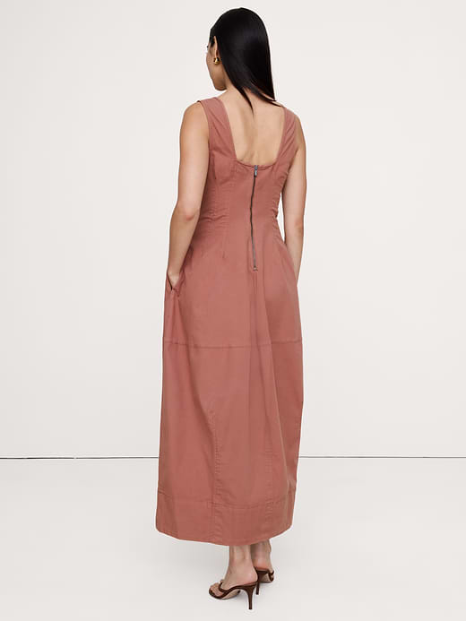 Banana Republic Stretch-Cotton Barrel Midi Dress — photo 3