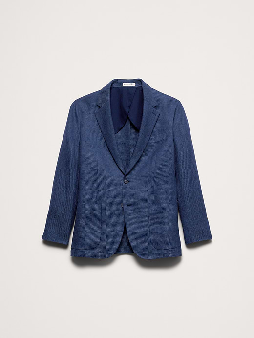 Banana Republic Blue Herringbone Linen Sport Coat — photo 5