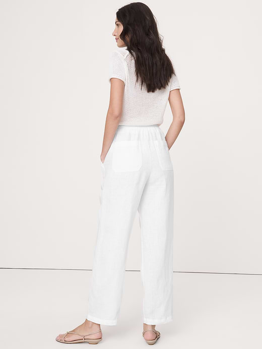 Banana Republic The Getaway Straight-Leg Pull-On Pant in Linen — photo 3