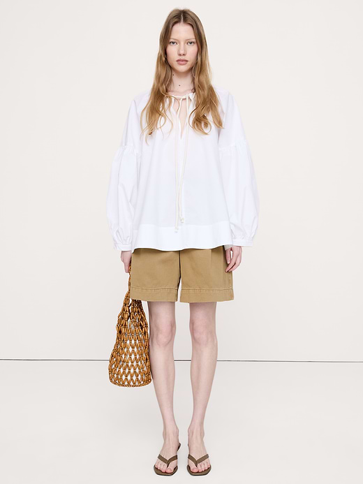 Banana Republic Cotton Poplin Drawstring Top — photo 1
