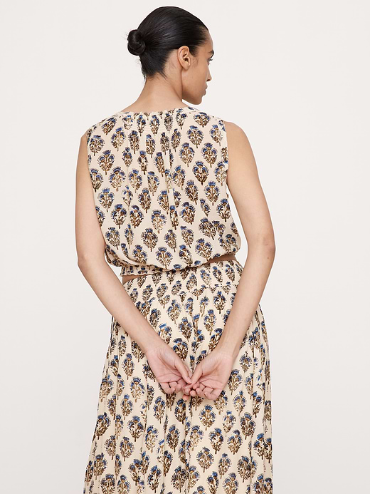 Banana Republic Smocked Georgette Cropped Tank — photo 3