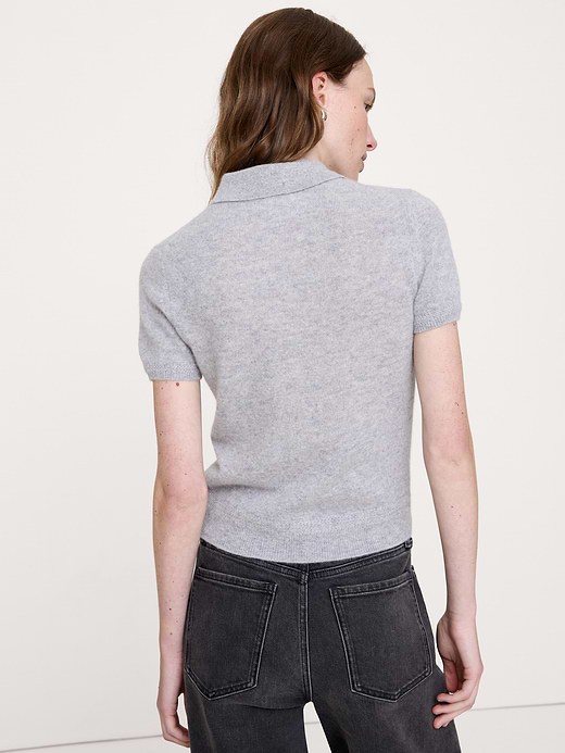Banana Republic Lightweight Cashmere Short-Sleeve Sweater Polo — photo 3