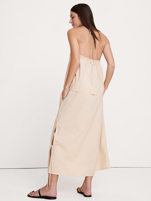 Banana Republic Cotton Poplin Side-Tie Midi Skirt — photo 3