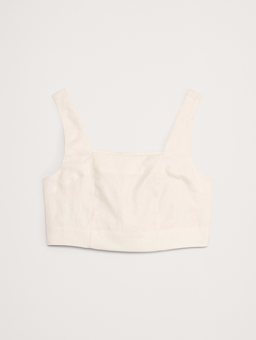 Banana Republic Linen Square-Neck Cropped Tank — photo 5