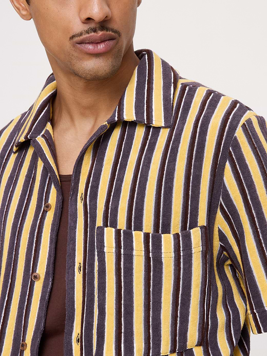 Banana Republic Stripe Terry Resort Shirt — photo 4