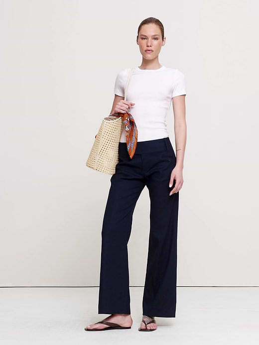 Banana Republic Low-Rise Wide-Leg Stretch Linen-Viscose Pant — photo 7