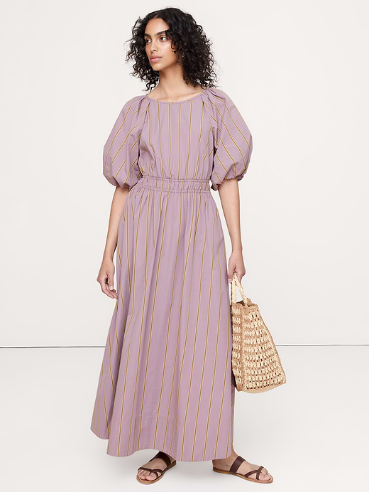 Banana Republic Cotton Poplin Puff-Sleeve Maxi Dress — photo 1
