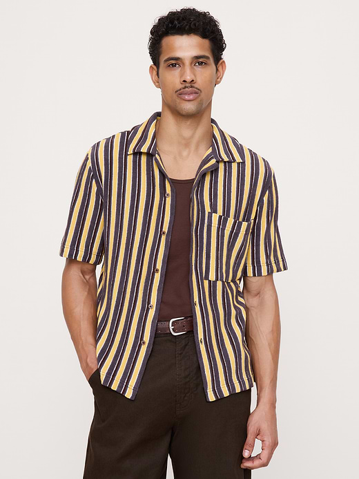 Banana Republic Stripe Terry Resort Shirt — photo 1