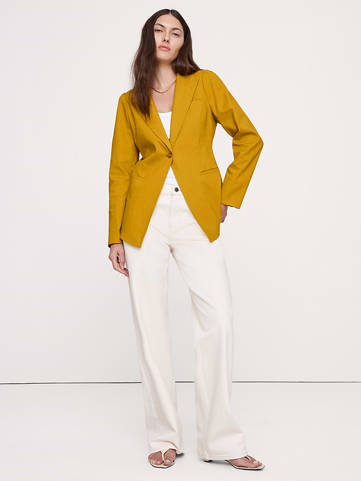 Banana Republic Stretch Linen-Viscose Long Blazer — photo 1