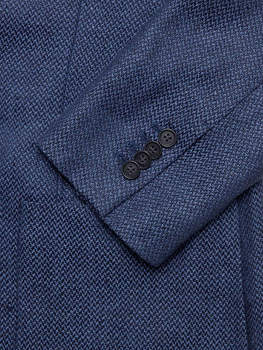 Banana Republic Blue Herringbone Linen Sport Coat — photo 7