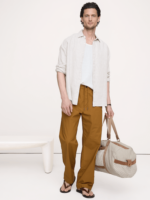 Banana Republic The Weekender Relaxed Pull-On Pant in Cotton — photo 1