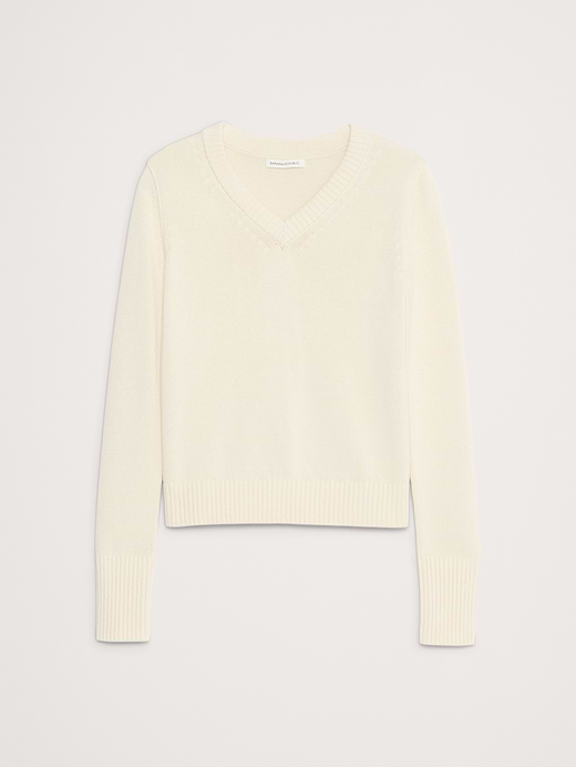 Banana Republic Larkspur Cotton-Silk V-Neck Sweater — photo 3