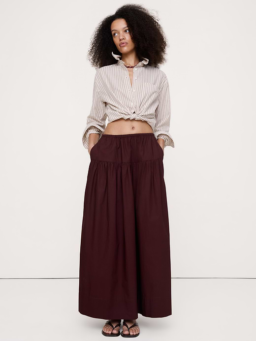 Banana Republic Tiered Cotton Poplin Maxi Skirt — photo 1