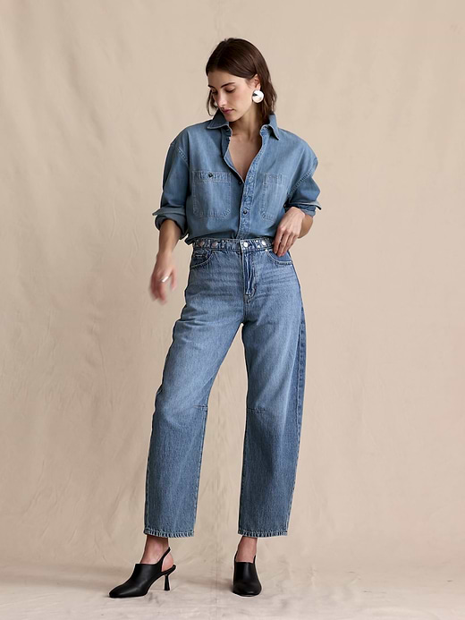 Banana Republic Mid-Rise Barrel Studded Ankle Jean — photo 8