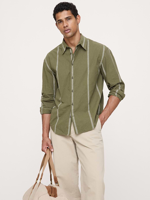 Banana Republic Relaxed-Fit Cotton-Linen Neps Shirt — photo 1