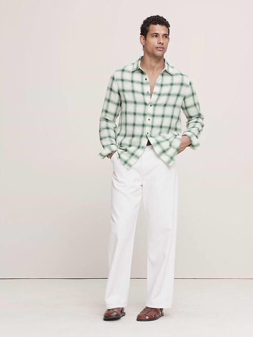 Banana Republic Standard-Fit Plaid Linen-Cotton Shirt — photo 6