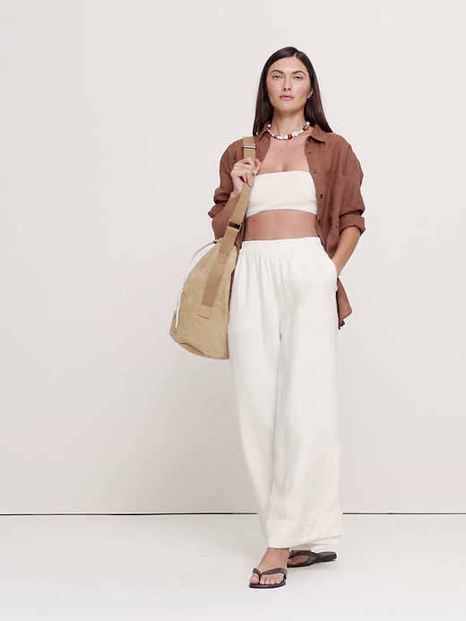 Banana Republic High-Rise Wide-Leg Linen Pull-On Ankle Pant — photo 7