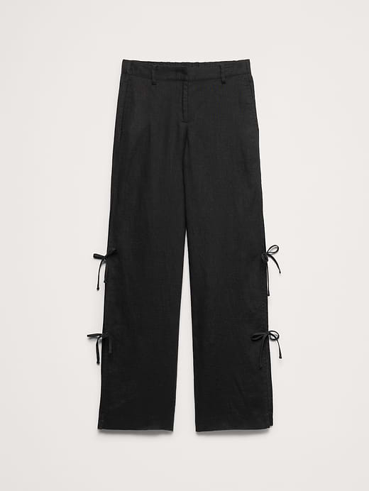 Banana Republic The Everyday Wide-Leg Side-Tie Pant In Linen — photo 5