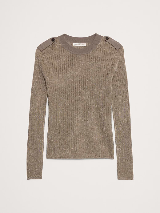 Banana Republic Metallic Shoulder-Epaulet Sweater — photo 5