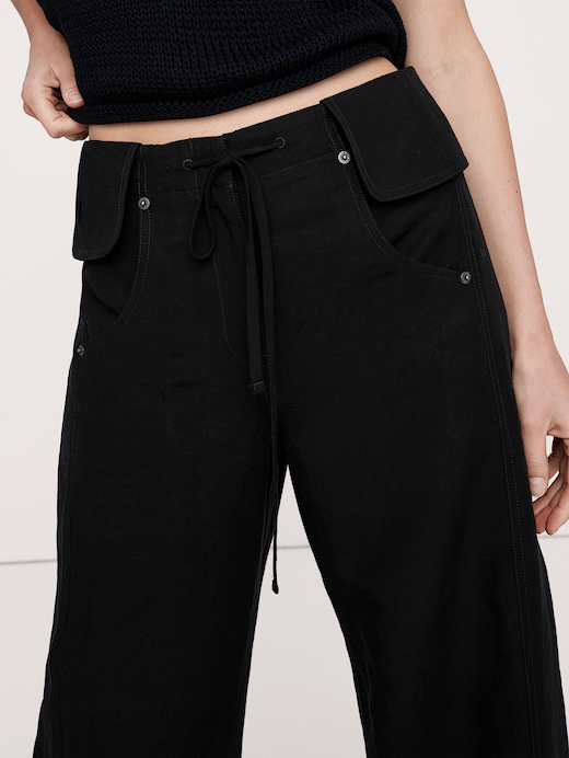 Banana Republic Wide-Leg TENCEL™-Linen Pant with Foldover Waistband — photo 4