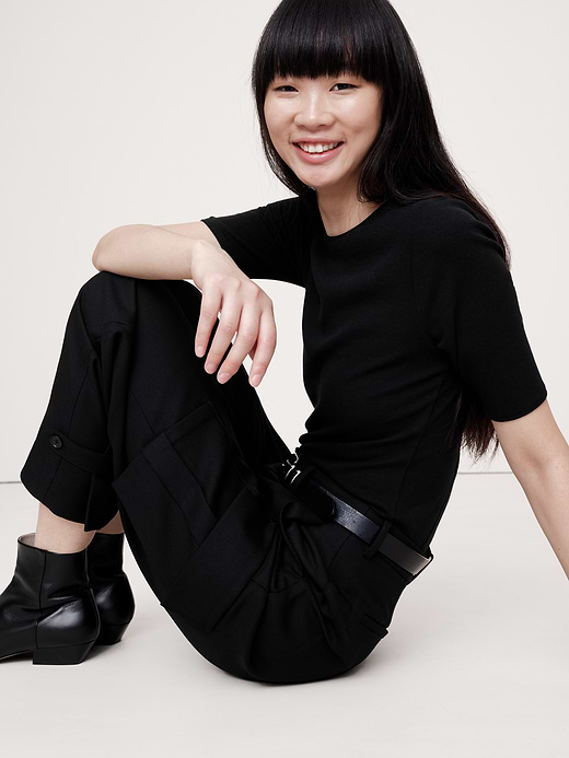Banana Republic Ribbed Elbow-Sleeve T-Shirt — photo 1
