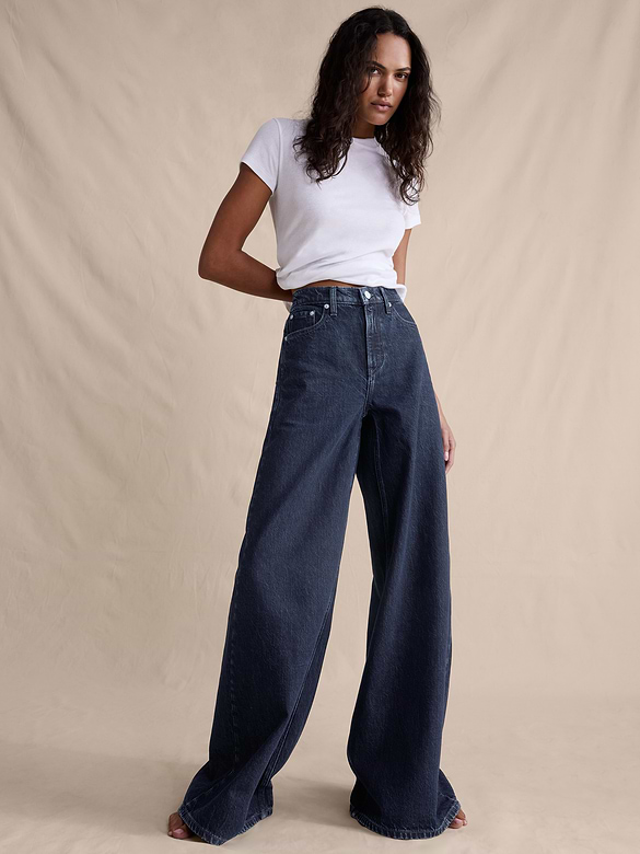 Banana Republic High-Rise Wide-Leg Lightweight Palazzo Jean — photo 5