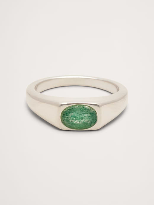 Banana Republic Small Jade Signet Rng — photo 1