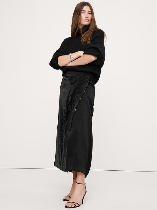 Banana Republic Ponte & Sequin Wrap Skirt — photo 1