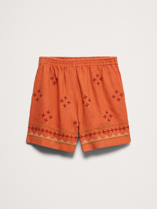 Banana Republic Embroidered Linen 4" Pull-On Short — photo 5