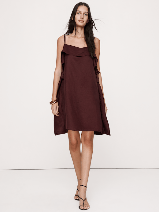 Banana Republic Viscose-Linen Tassel-Trim Mini Dress — photo 1