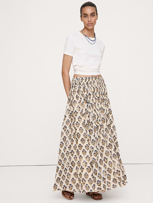 Banana Republic Smocked Georgette Maxi Skirt — photo 1