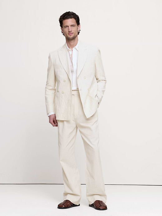 Banana Republic Double-Breasted Italian Cotton-Linen Seersucker Suit Jacket — photo 8