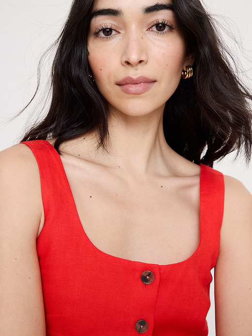 Banana Republic Linen Square-Neck Cropped Tank — photo 4