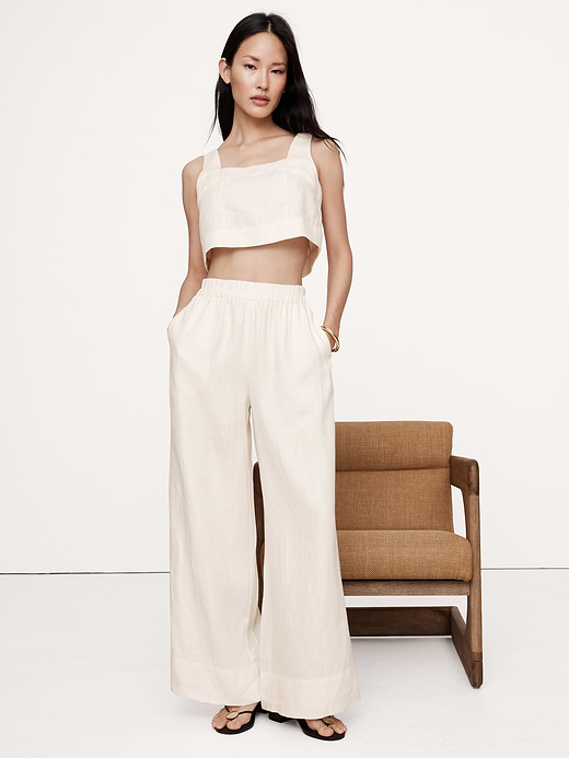 Banana Republic Linen Square-Neck Cropped Tank — photo 1