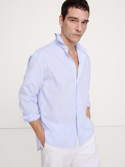 Banana Republic Relaxed-Fit Plaid Seersucker Shirt — photo 1