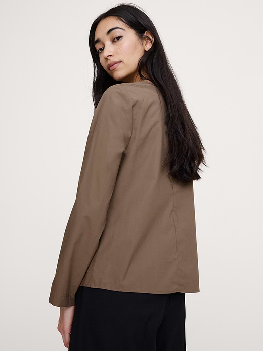 Banana Republic Cotton Poplin Twist-Front Top — photo 3