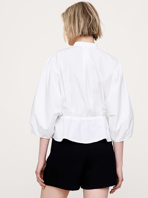 Banana Republic Cotton Poplin Tie-Waist Top — photo 3