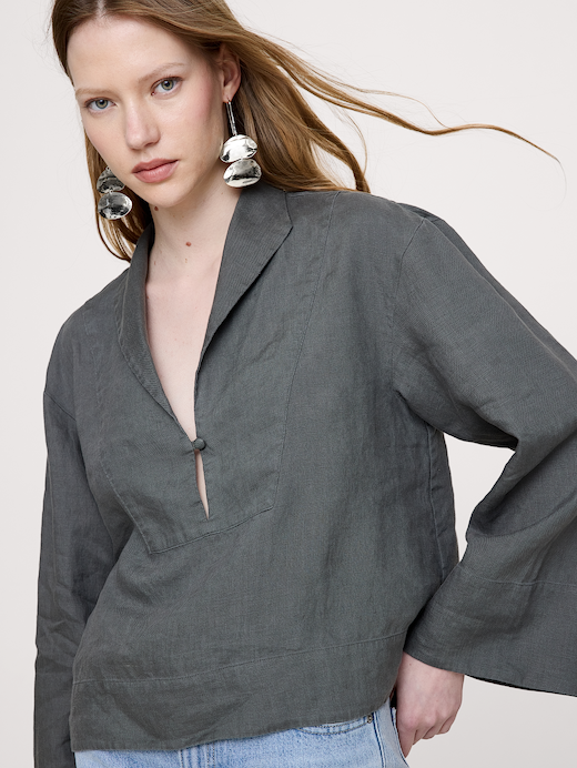 Banana Republic Linen Popover Top — photo 4
