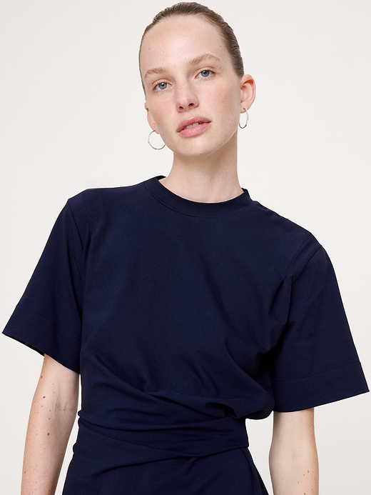 Banana Republic Stretch-Cotton High-Neck Mini Dress — photo 4