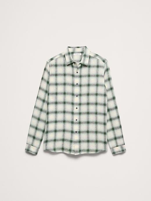 Banana Republic Standard-Fit Plaid Linen-Cotton Shirt — photo 5