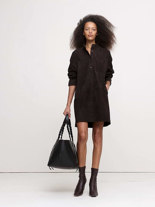 Banana Republic Suede Popover Shift Dress — photo 7