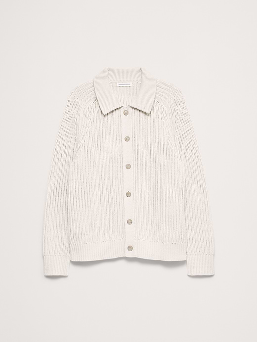 Banana Republic Cotton Ribbed Polo Cardigan — photo 5