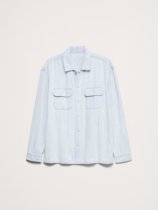 Banana Republic Relaxed-Fit Denim Long-Sleeve Resort Shirt — photo 5
