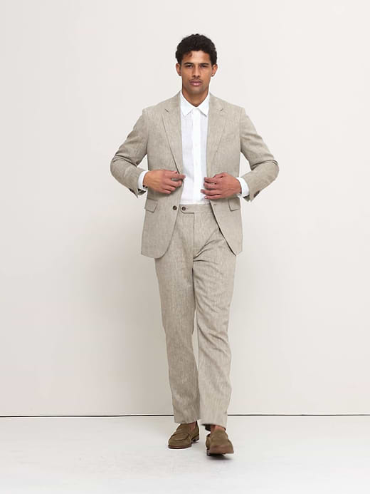Banana Republic Tailored Slim-Fit Green Linen-Cotton Suit Jacket — photo 9