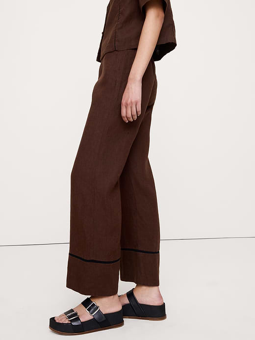 Banana Republic Mid-Rise Kick-Flare Linen Ankle Pant — photo 4