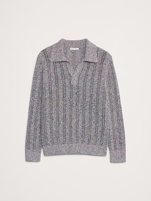 Banana Republic Cotton-Blend Zig-Zag Sweater Polo — photo 5