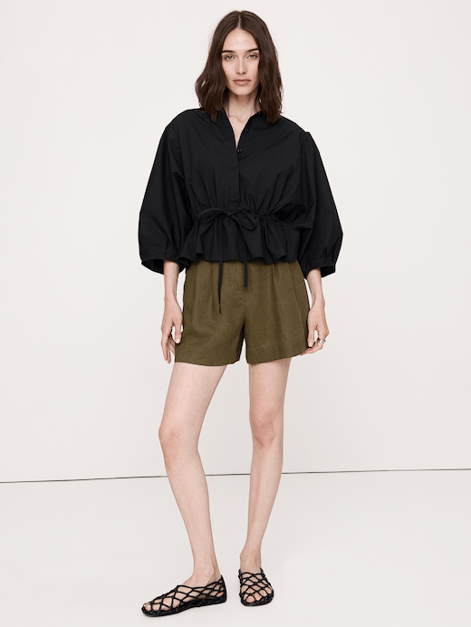 Banana Republic Cotton Poplin Tie-Waist Top — photo 4