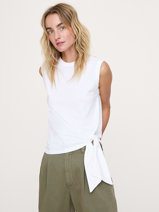 Banana Republic Vintage Cotton Tie-Hem Tank — photo 4